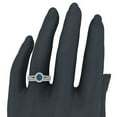 thumbnail image 2 of Blue Diamond Wedding Ring Set for Women Cluster Diamond Halo Rings 14K White Gold 0.90 CT TW, 2 of 4