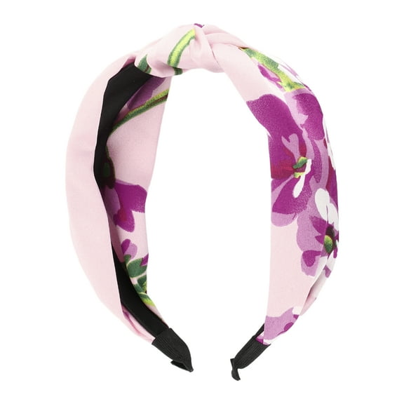 1 Pc Elegant Knotted Printed Wide Hairband for Women 6.50"x4.92" Pink Purple
