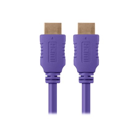 UPC: 0844660040255 | Monoprice 6  High Speed HDMI Male to Male 28AWG Cable With Ferrite Cores Purple 104025