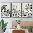 thumbnail image 3 of PixonSign Framed Canvas Print Wall Art Set Duotone Jungle Palm Plant Banana Leaf Collage Abstract Shapes Illustrations Modern Art Boho Decorative for Living Room, Bedroom, Office - 24"x36"x3 BLACK, 3 of 5