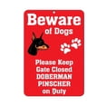thumbnail image 1 of DOBERMAN PINSCHER Dog Beware of Fun - Letrero de metal novedoso Tamaño: 8 x 12 pulgadas, 1 of 4