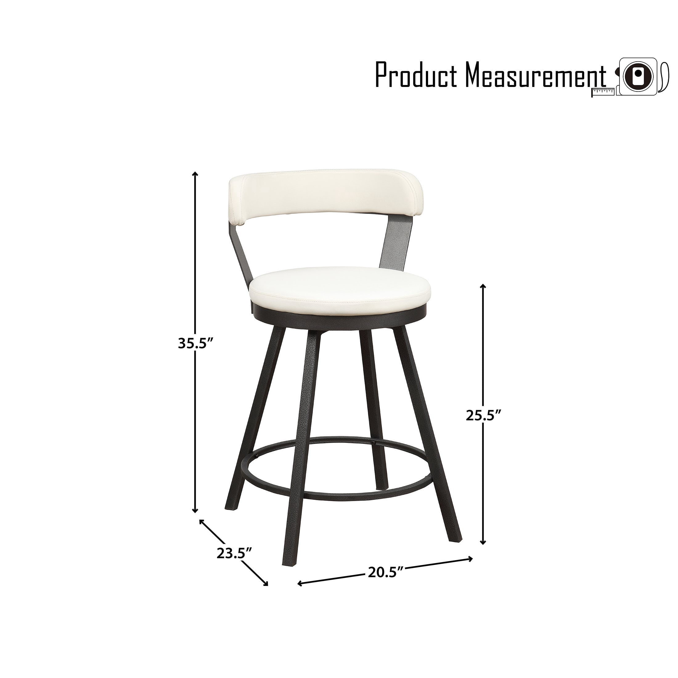 OakvillePark Belmar Swivel Counter Height Barstool (Set of 2), White