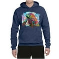 thumbnail image 2 of Wild Bobby Rainbow Painted Manatee Dean Russo Design Animal Lover Unisex Hoodie Sweatshirt, Vintage Heather Navy, 3X-Large, 2 of 6