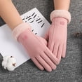 thumbnail image 4 of Guantes cálidos De invierno para mujer, guantes antideslizantes acolchados con pantalla táctil para ciclismo al aire libre, De terciopelo, 4 of 6