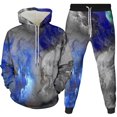 thumbnail image 2 of Unisex Colorful 3D Digita Printed Hoodies and Sweatpants for Men Women Novelty Tie Dye Tracksuit Hooded Sweatshirt Jogging Pants Set, 2 of 5