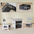 thumbnail image 3 of Qaba 3 Piece Kids Table and Chair Set with 6 Removable Drawers, Light Grey, 3 of 10