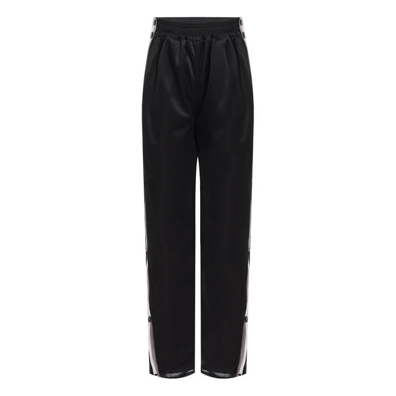 TiaoBug Kids Boys Straight-Leg Pants Side Split Button Basketball Sweatpants Elastic Waistband Trousers Black 9-10