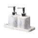 thumbnail image 1 of Juego de dispensador de jabón con textura de mármol elegante, 2 dispensadores de jabón de resina y 1 bandeja, juego de accesorios de baño, 1 of 4