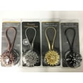 thumbnail image 4 of Yule Window Curtain Holdback Tieback, Decorative Magnetic Clip Drapery Tie Back, Elegant Bling Diamond Floral Design - Bronze, Set of 2, 4 of 7
