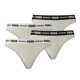 thumbnail image 1 of PUMA Tanga Femenina - Icono, Algodón suave Modal Stretch, Paquete de 4 Gris Melange L (Large), 1 of 3
