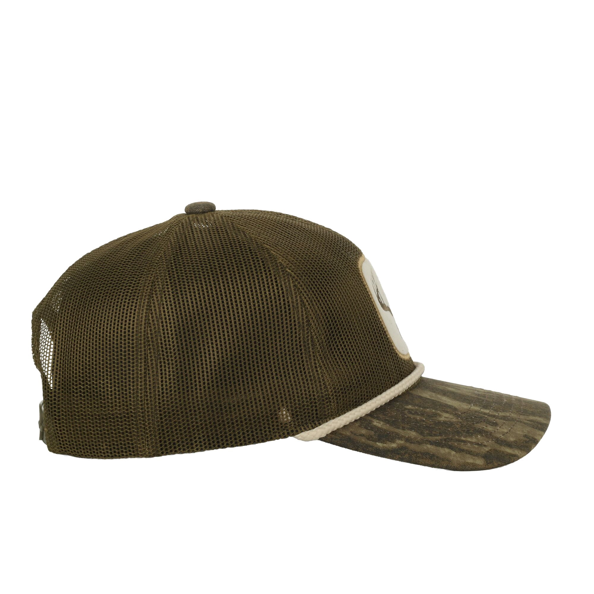 Mossy Oak® New Bottomland Camo Trucker Hat – Unstructured, Felt Patch, Snapback, One Size