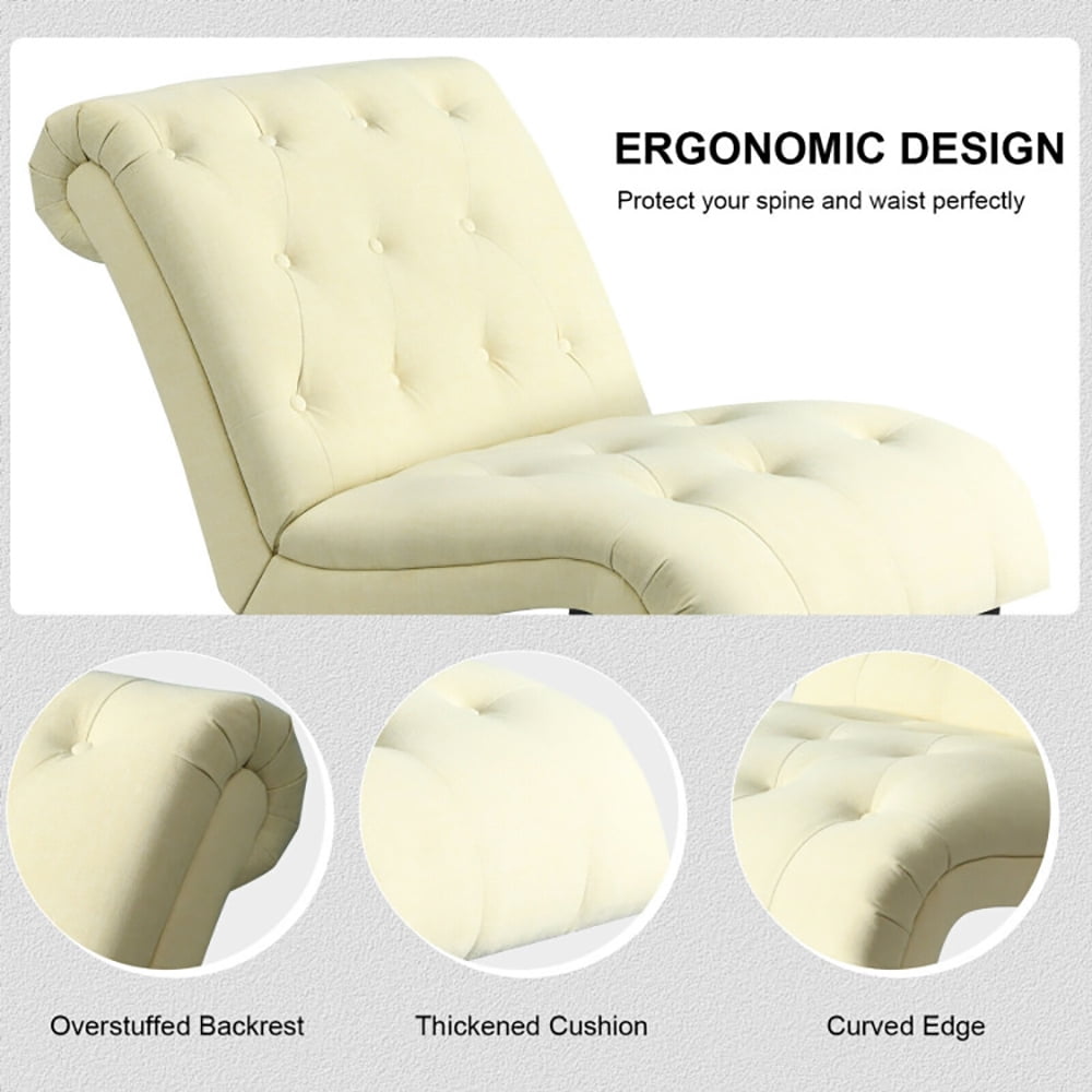 Finihen Armless Accent Chair, Cotton Linen Fabric Armless Accent Chair with Adjustable Foot Pads, for Living Room, Bedroom, Beige Finihen Armless Accent Chair, Cotton Linen Fabric Armless Accent Chair with Adjustable Foot Pads, for Living Room, Bedroom, Beige