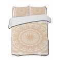 thumbnail image 2 of Boho Geometric Queen Size Down Alternative Comforter, Lightweight Comforter Quilt Bedding Set with Pillow Shams Ethnic Bohemian Farmhouse Art Motifs All Seasons Bed Comforter Duvet Insert 90"x96", 2 of 7