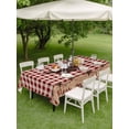 thumbnail image 5 of 60x102 Inch Outdoor Tablecloth with Umbrella Hole Zipper Rectangle Country Star Farm Rectangular Tablecloths Outside Waterproof Farmhouse Plaid Texas Vintage Fruit Patio Table Cover for Picnic Party, 5 of 8