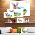 thumbnail image 3 of Illustration Double Exposition Lapin - Grande Impression sur Toile Animal, 3 of 4