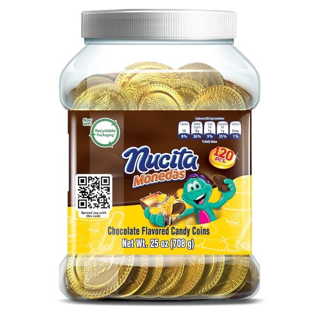 YBQF Monedas Gold Jar | Chocolate Flavored Candy Coins | St. Patrick's Day, Halloween, Birthdays, Weddings & Hanukkah | 120 Total Coins | 25 Ounce (Pack of 1)