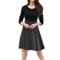 thumbnail image 3 of INSPIRE CHIC Vestido De A-Línea Por Encima De La Rodilla Color De Contraste Mangas Largas Para Mujer - Gris/M, 3 of 5