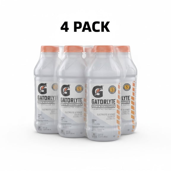 Gatorade Gatorlyte Rapid Rehydration Electrolyte Beverage, Cherry Lime, 20 fl oz, 4 Count Bottle