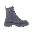 thumbnail image 3 of SAM EDELMAN Womens Gray Lace Water Resistant Lug Sole Lue Round Toe Block Heel Zip-Up Leather Combat Boots 8 M, 3 of 3
