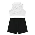 thumbnail image 5 of Alvivi Kids Girls Active Gym Fitness Sportswear Short Tracksuits Gymnastics Dance Outfits Ivory&Black 10, 5 of 7