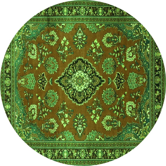 Ahgly Company Indoor Round Persian Green Traditional Area Rugs, 6' Round