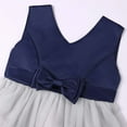 thumbnail image 5 of Odeerbi Kids Girls Princess Dresses Party Gowns Children's Evening Dress Mesh Flowers Formal Dress Bow Sequins Wedding Dresses Dark Blue, 5 of 9