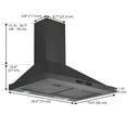 thumbnail image 3 of Ancona 30" Convertible Wall Mount Pyramid Range Hood in Black Stainless Steel, 3 of 5