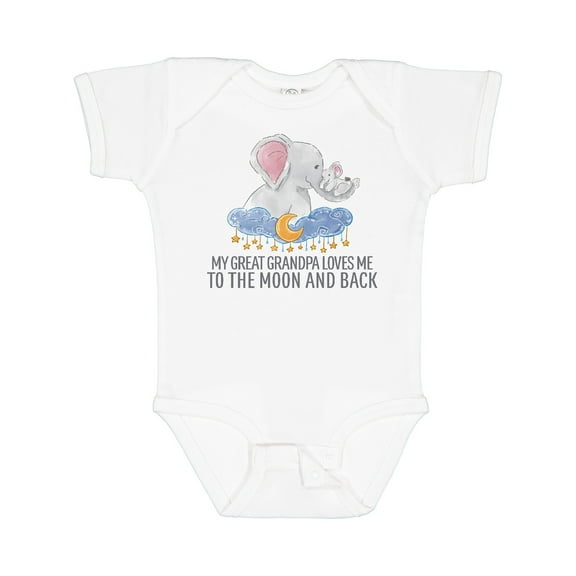 Inktastic My Great Grandpa Loves Me to the Moon and Back Elephants Boys or Girls Baby Bodysuit