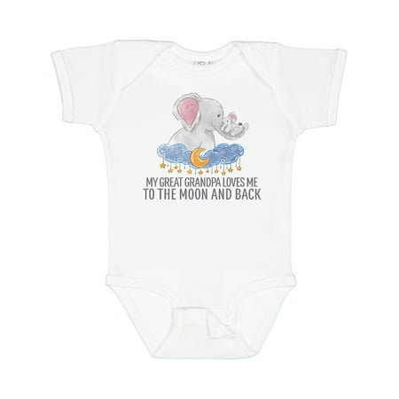 

Inktastic My Great Grandpa Loves Me to the Moon and Back Elephants Boys or Girls Baby Bodysuit