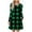 Green#1, variant on Women's Plaid Long Sleeve Dress Plus Size S - 2XL Casual Tunic Pocket Elastic Waist Smocked Bodice Soft 95% Polyester 5% Spandex Stretchy Dress