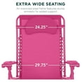 thumbnail image 3 of Yunken Oversized Zero Gravity Chair, Folding Patio Lounge Recliner with Cup Holder & Pillow - Ultimate Pink, 3 of 7