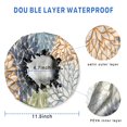 thumbnail image 3 of Shower Caps,Blue Floral and Petal Pattern Waterproof Shower Cap for Women 4 Pieces,Double Reusable Hair Cover for Shower PEVA Elastic Stretch Hem, 3 of 7
