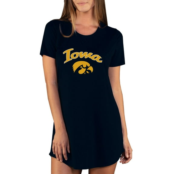 Women's Concepts Sport Black Iowa Hawkeyes Marathon Nightshirt
