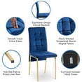 thumbnail image 4 of Dining Chairs Set of 4, Velvet Upholstered Accent Chairs with Tufted Back and Gold Metal Legs, 4-Pieces Modern Chairs High Back Nordic Kitchen Chairs for Dining Room Kitchen Vanity Patio, Dark Blue, 4 of 6
