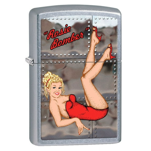 Zippo Lighter: Rosie Bomber, Pin-up Girl - Street Chrome 80788