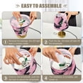 thumbnail image 4 of Modern Minimalist Cone Desk Lamp Antique Bronze Base & Linen Shade Bedside Table Lamp for Bedroom Living Room, Office, Dorm Marble Pattern Pink and Black Medium, 4 of 8