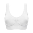thumbnail image 2 of Gymayou Women’s Low Impact Sports Bra Seamless Comfort Workout Bra Wire Free V-Neck Vest Style Sleep Bra White 6XL, 2 of 4