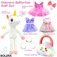thumbnail image 2 of Set de juego BOLZRA con forma de unicornio y bailarina con bolsa de felpa arcoíris, 2 of 8