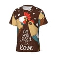 thumbnail image 5 of Vsdgher Rooster And Chicken Print Men's Dry Fit Mesh Athletic Shirts Moisture Wicking Tennis T-Shirt Tops, 5 of 9