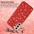 thumbnail image 4 of Compatible with Samsung S22 Case Glitter Shockproof, for Samsung Galaxy S22 Phone Case Bling Sparkly Soft TPU and PC Silicone Shiny Girl Women Thin Protective Cover (Red), 4 of 14