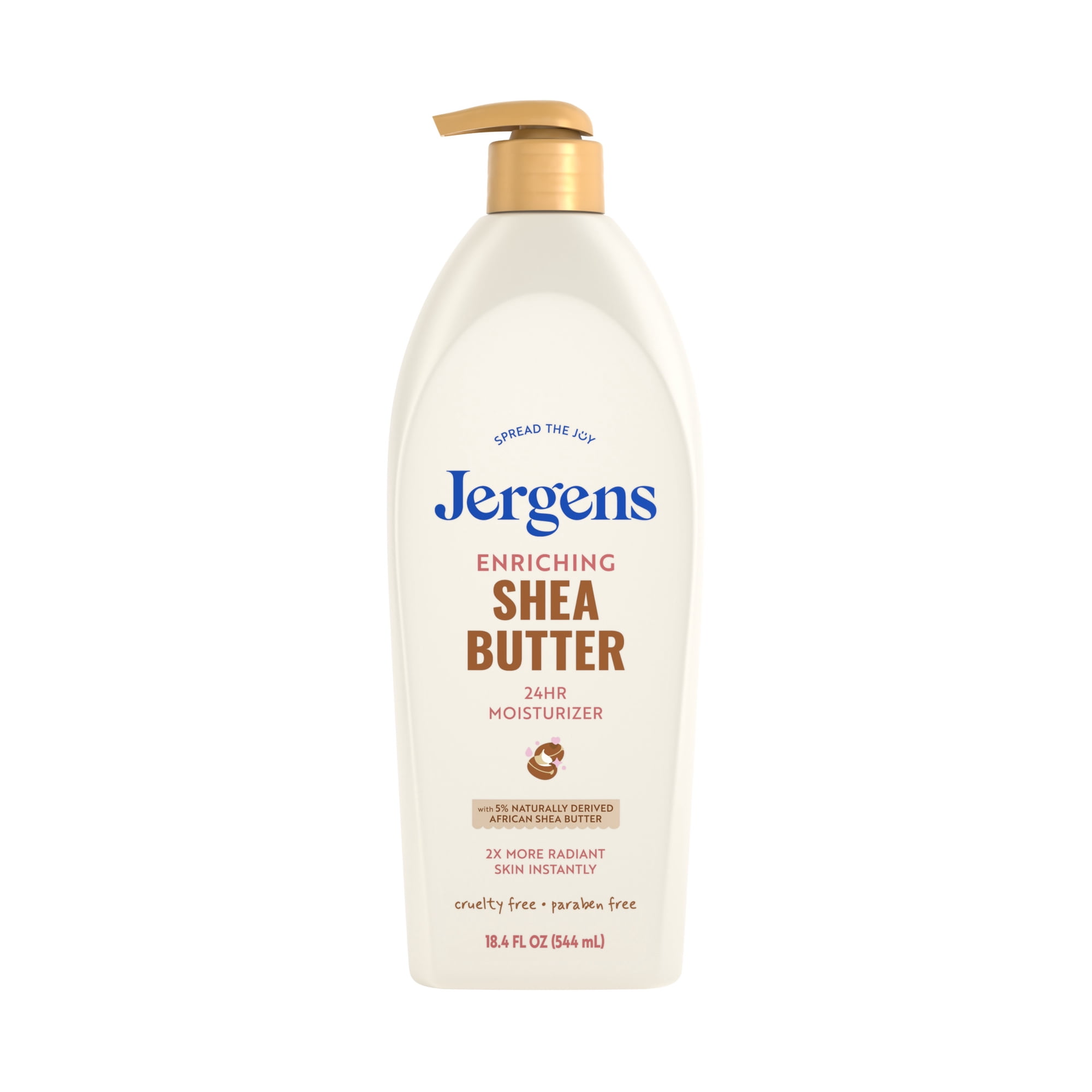 Jergens Shea Butter Hand and Body Lotion, Dry Skin Moisturizer, Dermatologist Tested, 18.4 fl oz