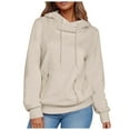 thumbnail image 5 of Sopiago Womens Hoodie Cowl Neck Long Sleeve Sweatshirts 2024 Fall Fashion Drawstring Pullover forTeen Girls Preppy Clothes Beige,XL, 5 of 7