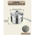 thumbnail image 4 of Cooks Standard Saucepan with Lid 18/10 Stainless Steel, 2-Quart Professional Sauce pot Mini Milk Pan, Oven Safe 500F, Compatible with All Stovetops, 4 of 8