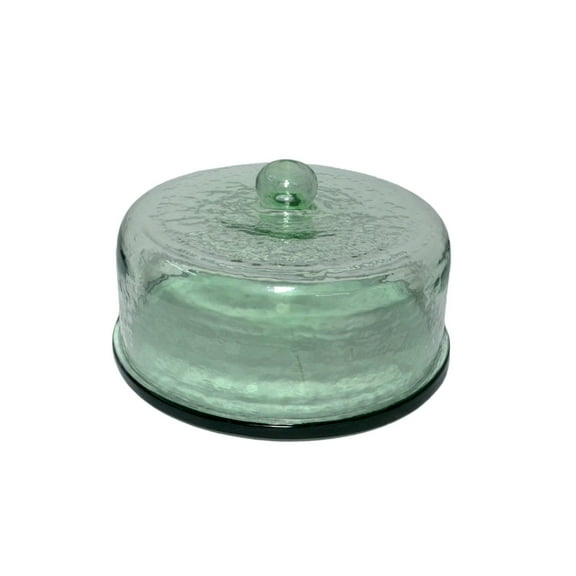 BIDK Home Round Recycled Glass Cake Display Serving Board - 11.25" - Green