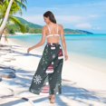 thumbnail image 7 of FORMRS Womens Long Sarong Beach Wrap Semi-Sheer Bikini Skirt Bathing Swimsuit Cover Up, Green Christmas Hats, 7 of 7
