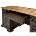 thumbnail image 6 of Pemberly Row Executive Credenza Desk Writing Table With Wood Plank Top Brown, 6 of 11