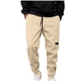 thumbnail image 6 of HOOMEUMY Men's Jogger Pants Sweatpants Elastic Waist Drawstring Trousers Loose Fit Sport Jogging Bottoms Comfortable Workout Training Running Khaki XXXL, 6 of 8