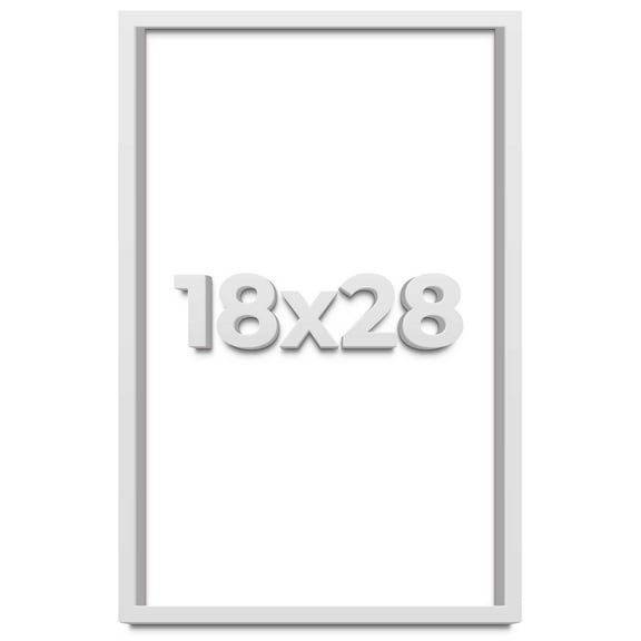 18x28 Shadow Box Frame White | 1 Inches Deep Real Wood Contemporary Shadowbox Display Frame | UV