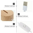 thumbnail image 3 of AURARMLET Wood Lamp Base 1Pack Night Light Stand Chocolate Color Warm Yellow LED Light Display Pedestal, 3 of 6