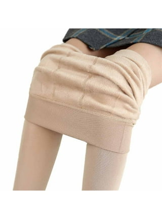 Winter Warm Fleece Pantyhose Lined Natural Skin Color Leggings Slim  Stretchy Tights for Women Outdoor Step On 300g Coffee Transdermal